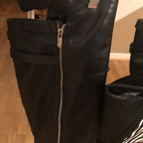 Black leather boots & leather zebra print purse - Picture 3 of 4